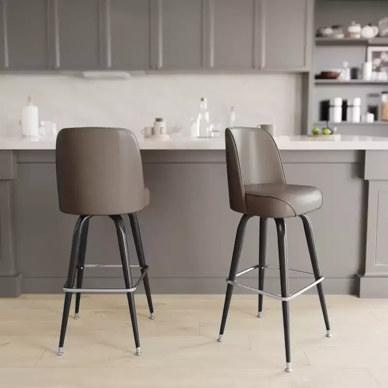 Emma and Oliver Metal Barstool with Swivel Bucket Seat