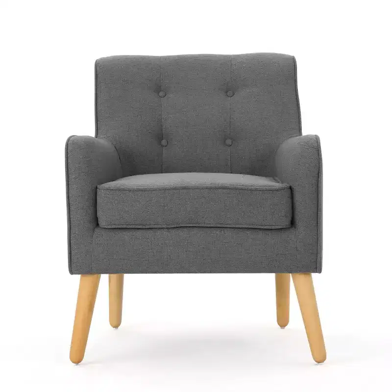 Christopher Knight Home Calix Mid-Century Modern Button Tufted Upholstered Accent Chair