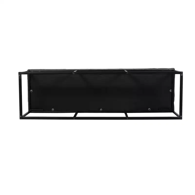 Draper Ottoman with Button Tufting Gray - HomePop: Upholstered Metal Frame, Living Room Seating