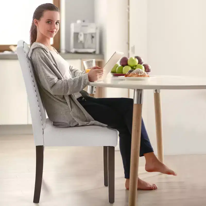 JIONJOY Linen Upholstered Dining Chair Set of 2