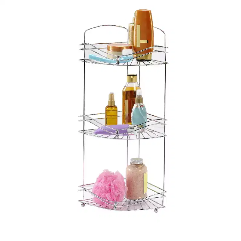 3 Tier Corner Rack Ocean Chrome - Bath Bliss
