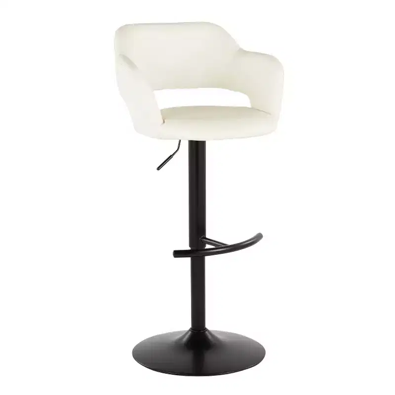 LumiSource Set of 2 Margarite Adjustable Barstools Black PU