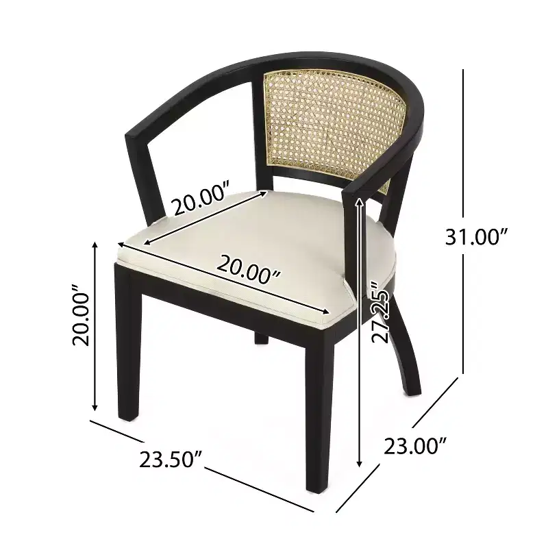 Christopher Knight Home Delwood Traditional Upholstered Rubberwood and Cane Dining Chairs (Set of 2)