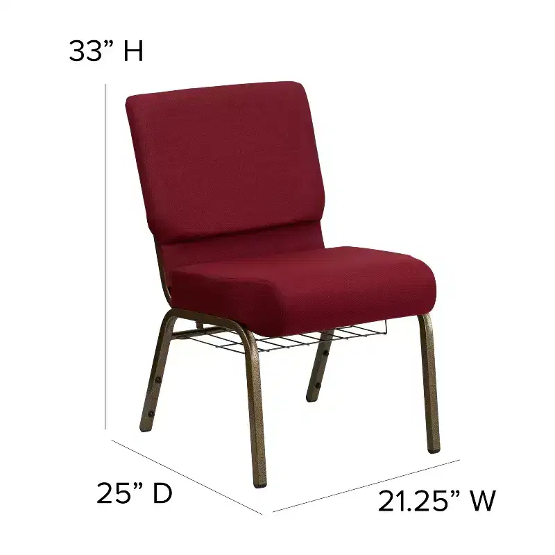 Flash Furniture HERCULES Series 21''W Church Chair with Book Rack