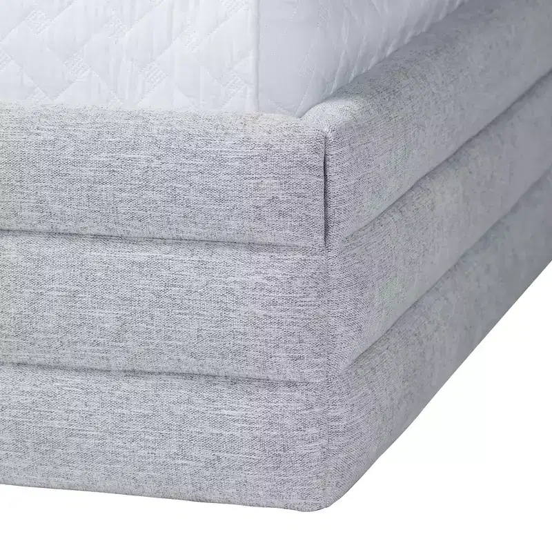 Baxton Studio Cadmus Modern Light Grey Channel-Tufted Fabric 4-Piece Bedroom Set