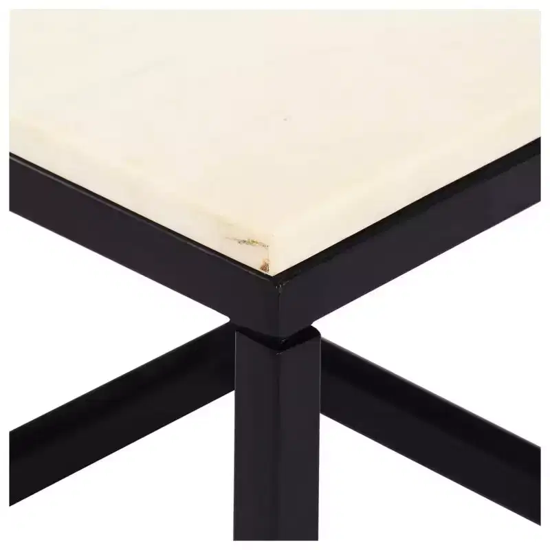 vidaXL Coffee Table End Table Side Sofa Table Real Stone with Marble Texture