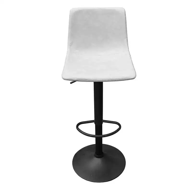Adjustable Swivel Bar Stool Set of 2 Faux Leather Footrest Counter Height Kitchen