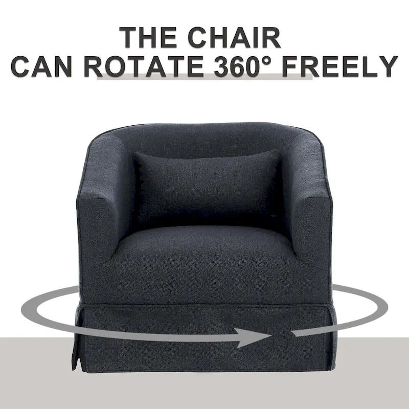 Swivel Barrel Chair With Ottoman