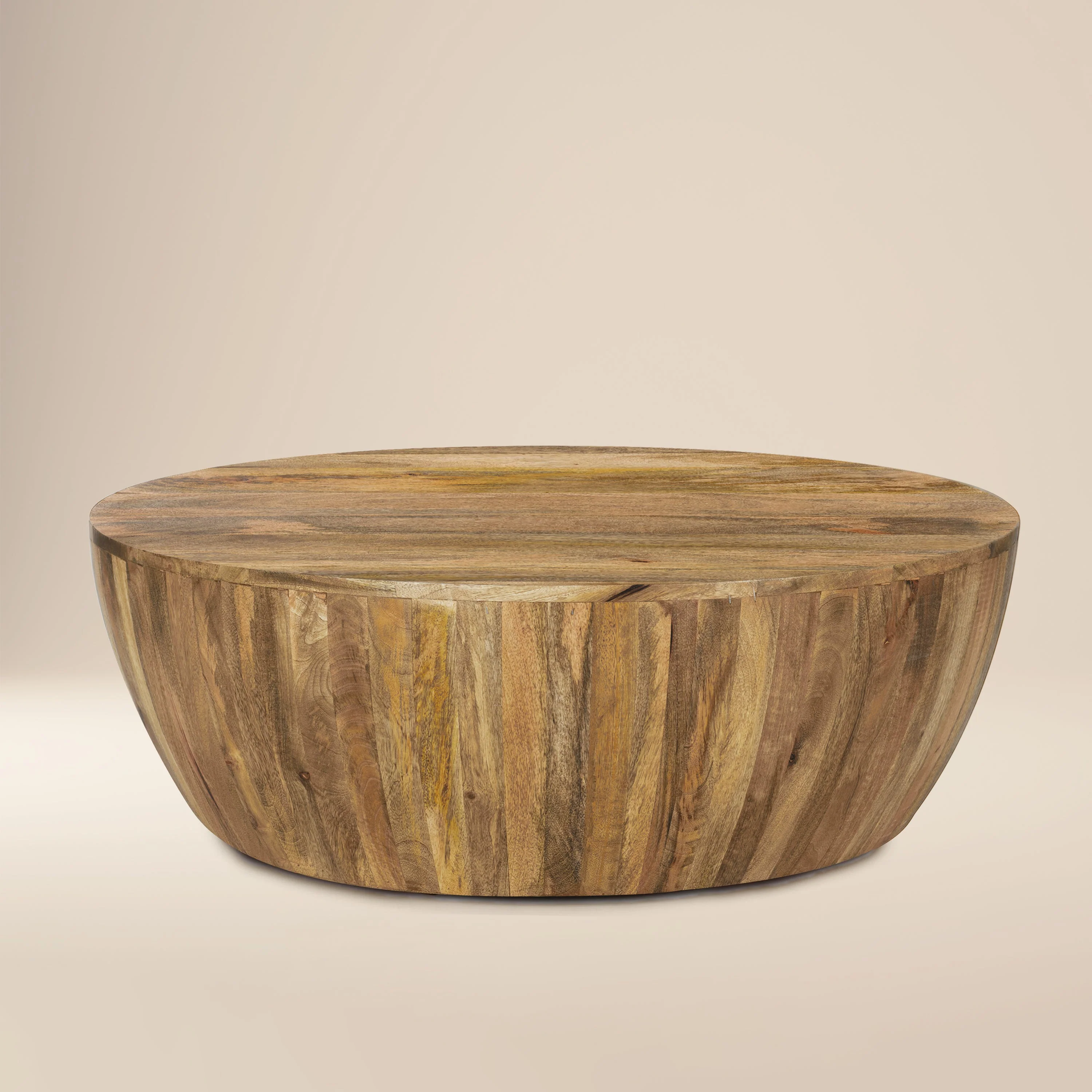 Modern Natural Coffee Table with Kiln-Dried Wood Frame for Living Room