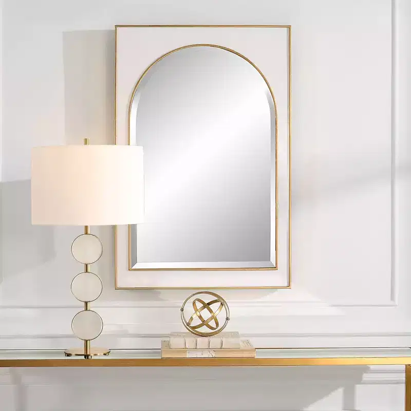 Uttermost Crisanta Antiqued Gold Leaf 25 x 37 1/2 Wall Mirror