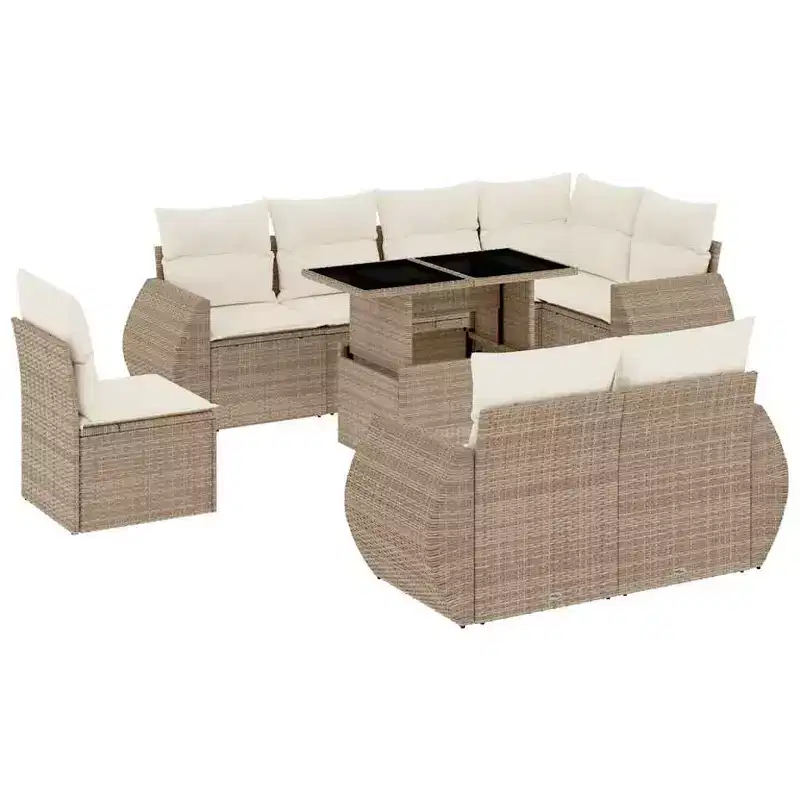 vidaXL Garden Sofa Set Beige