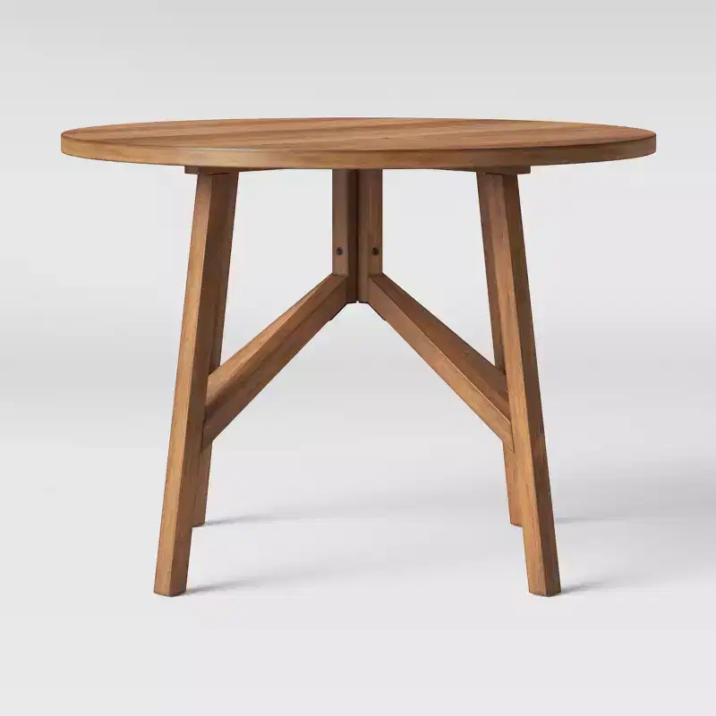 42 Inch Cross Leg Wood Dining Table, Round