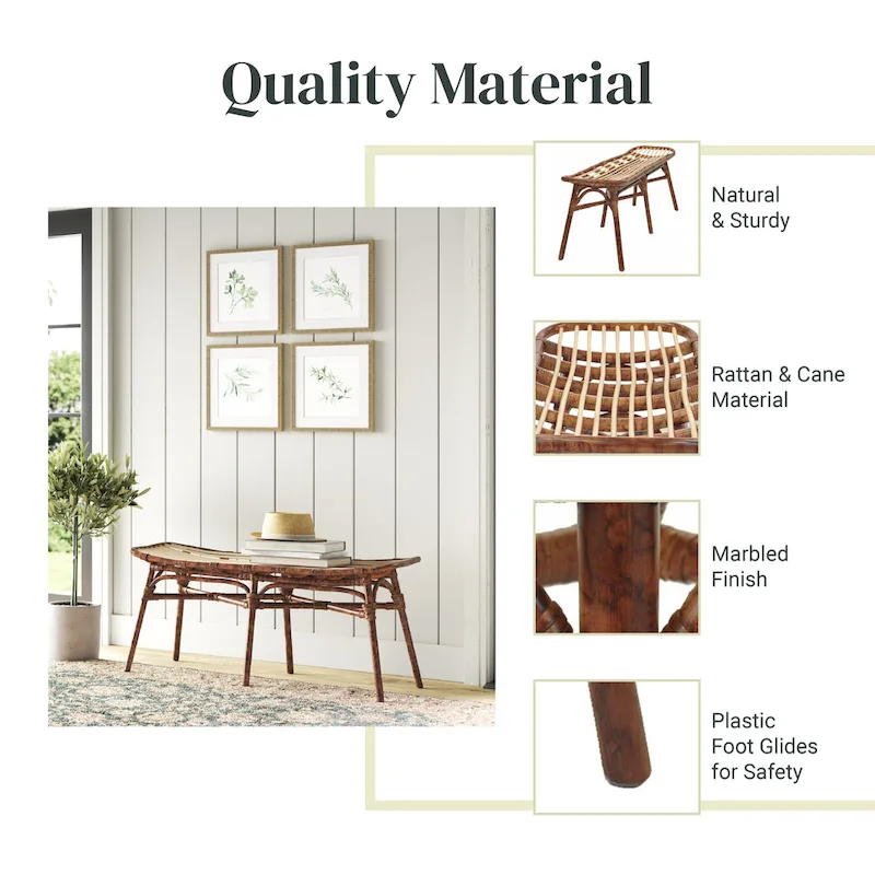 Beyla Rattan Bench