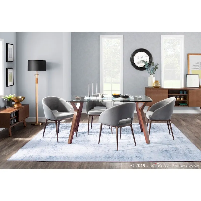 Upholstered Dining Chair with Copper Metal Legs