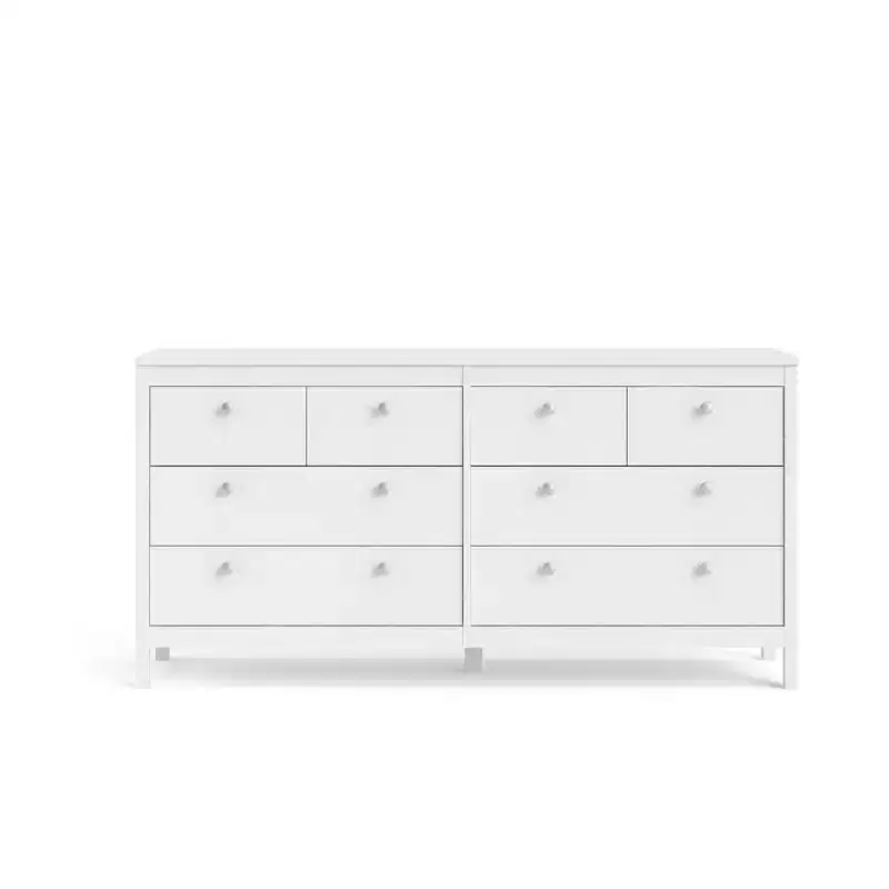Tvilum Madrid 8 Drawer Double Dresser , White