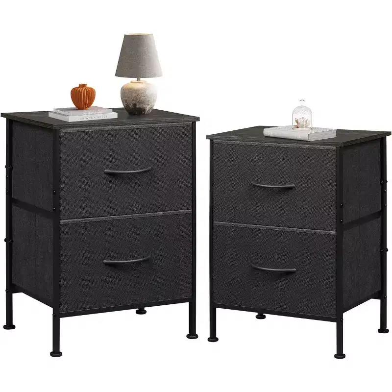 Nightstand Set of 2, 2 Drawer Dresser for Bedroom, End Table for Bedroom, College Dorm
