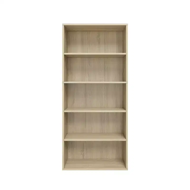 Homez 52.83 in. Tall Wood 5-Shelf Etagere Bookcase with Adjustable Shelves