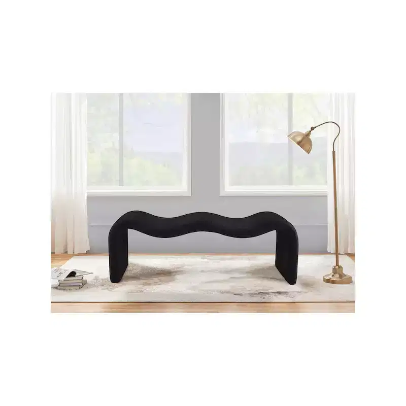 Meridian Furniture,Willow Chenille Fabric Bench