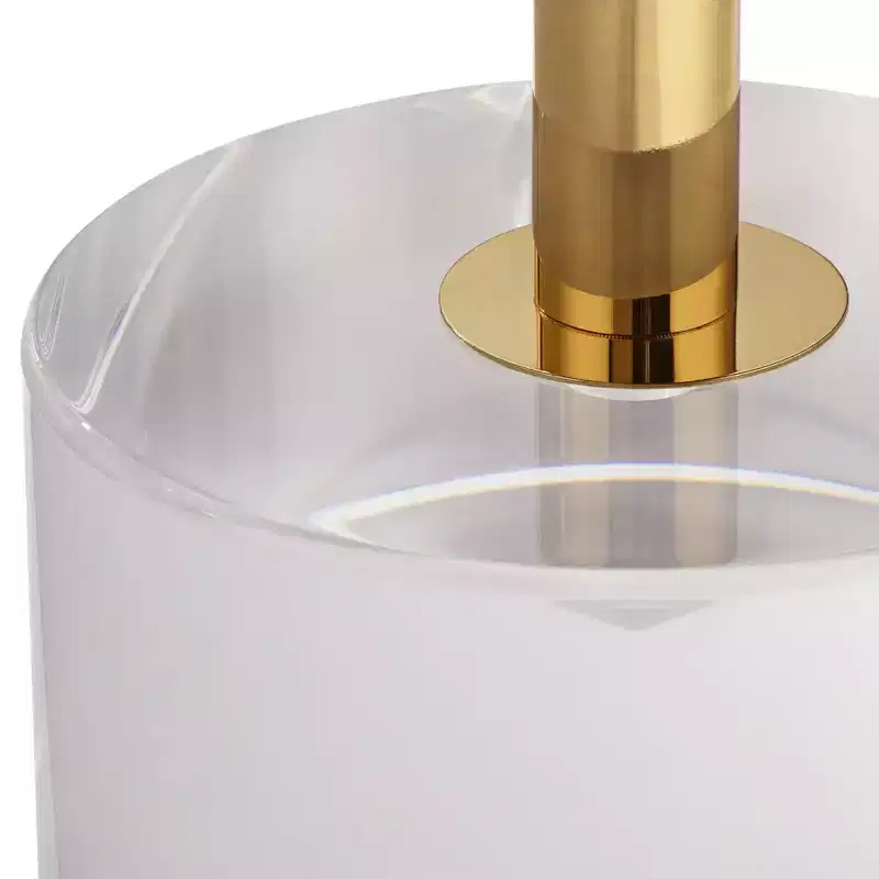 Gold & Clear Acrylic Round Side Table 14''W
