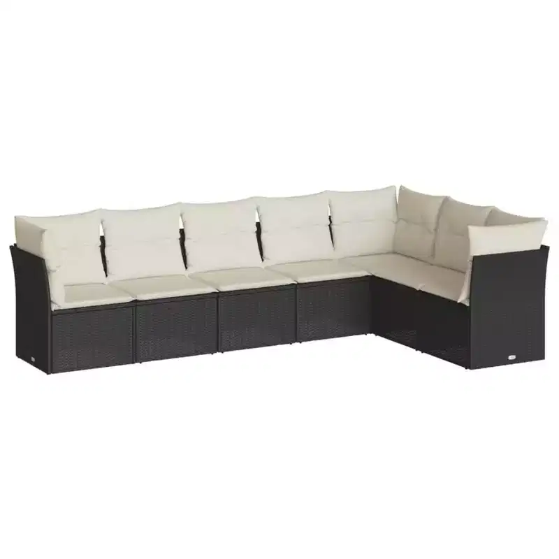 vidaXL Garden Sofa Set PE rattan, powder-coated steel, polyester