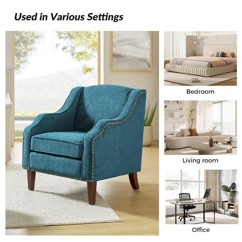 Lucretius Armchair with Nailhead Trim Set of 2 by HULALA HOME
