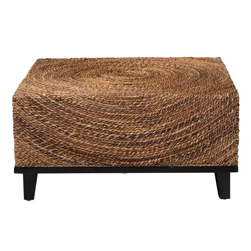 bali & pari Verino Coffee Table Natural Seagrass/Espresso Brown