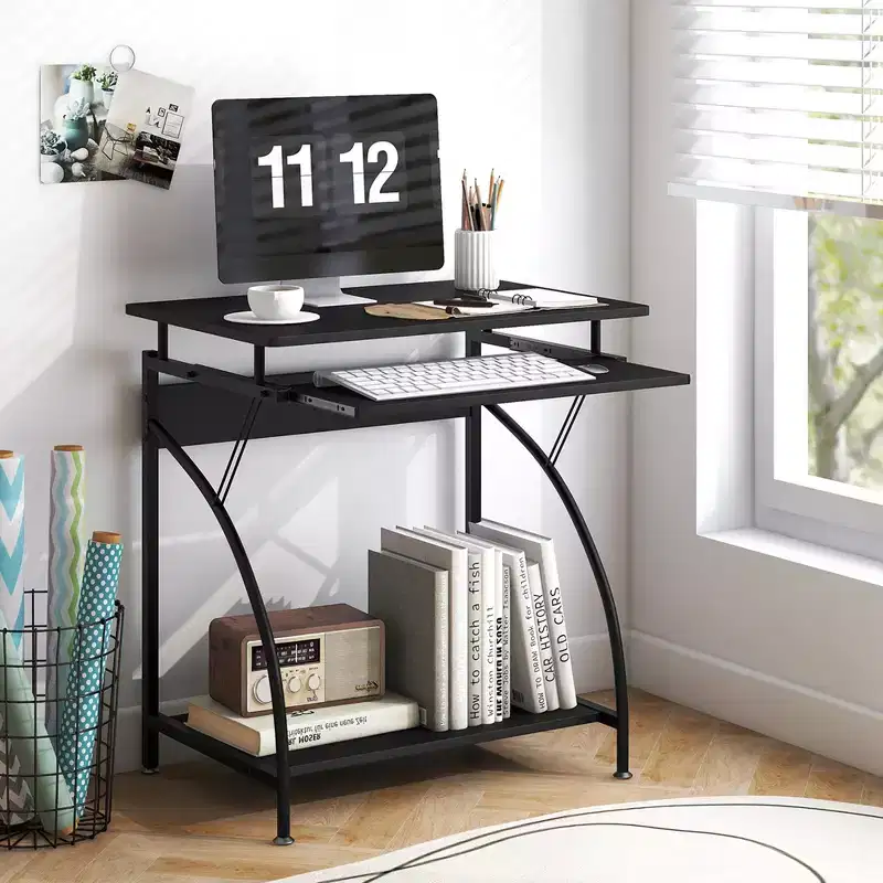 Costway 27.5 Laptop Table Computer Desk for Small Spaces with Pull-out Keyboard Tray