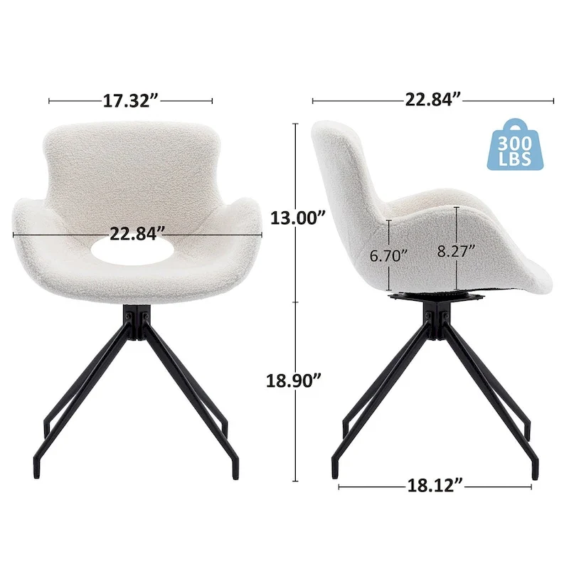 Swivel Dining Accent Chairs Set of 2 - N/A
