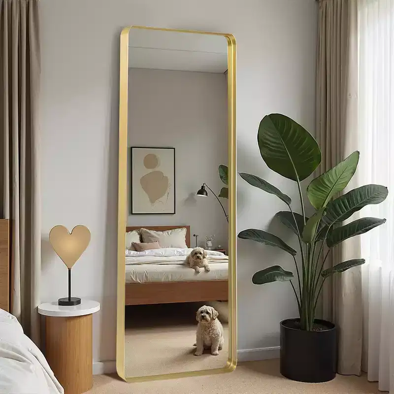 MAYEERTY Full Body Rectangle Corner Mirror for Living Room Bedroom