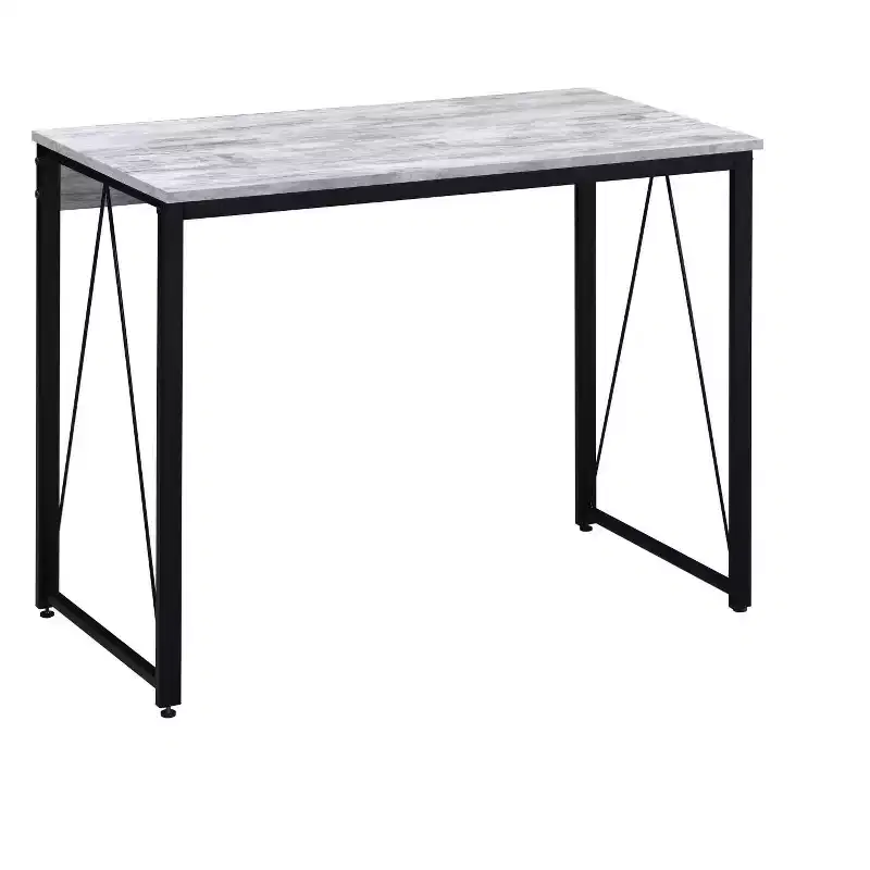 HomeRoots 35 Antiqued White and Black Writing Desk
