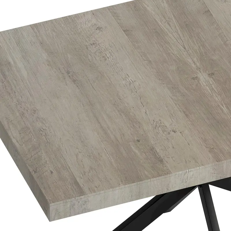 Retro Rectangular Dining Table with Carole Top and Black Embossed Center Plate