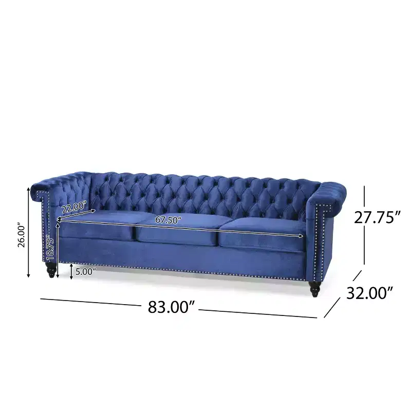 Christopher Knight Home Parkhurst 3 Seater Sofa with Nailhead Trim