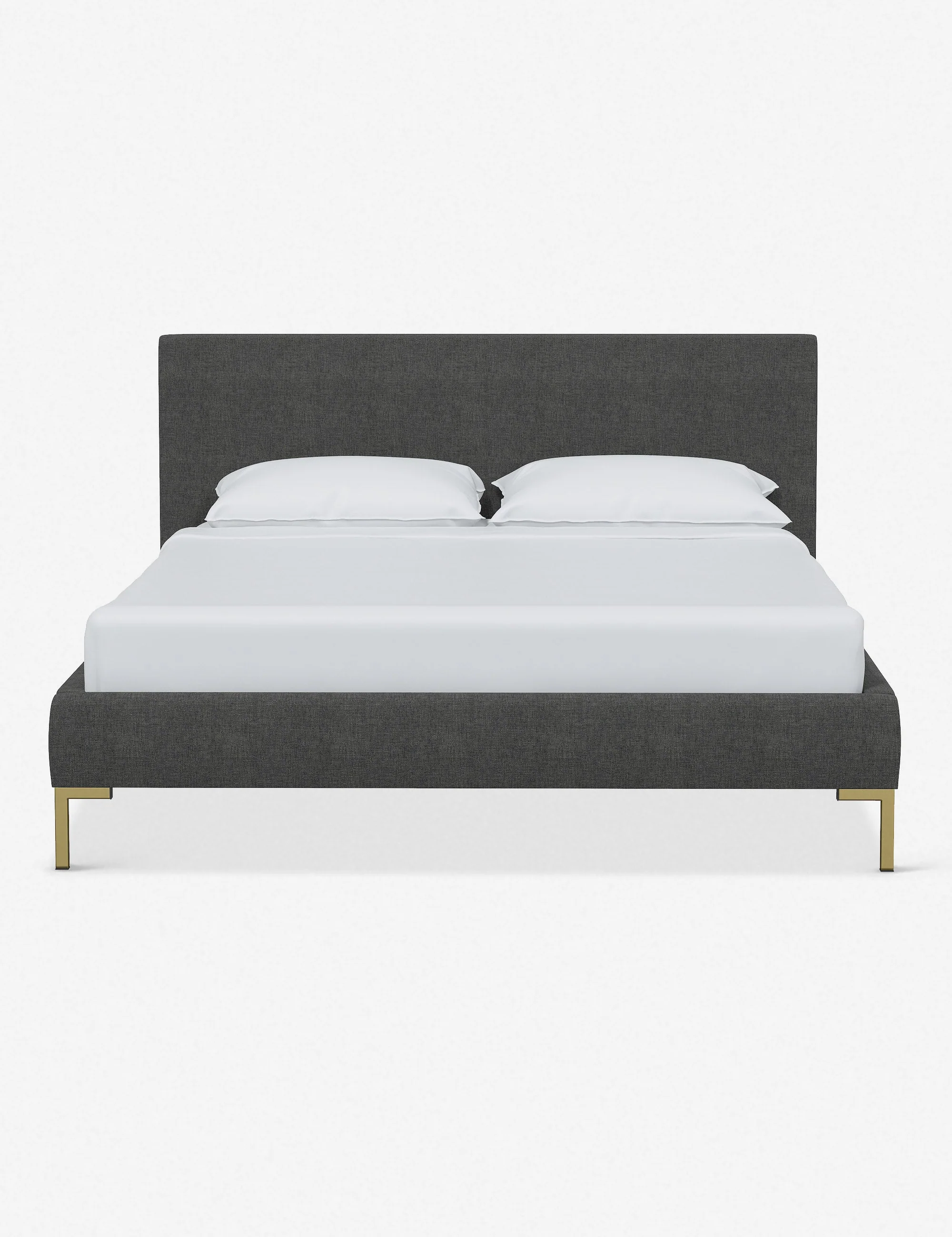 Bed Pared-down to its essential lines, this platform bed is a study in refined design. The crisp, simple corners of its frame and headboard invite