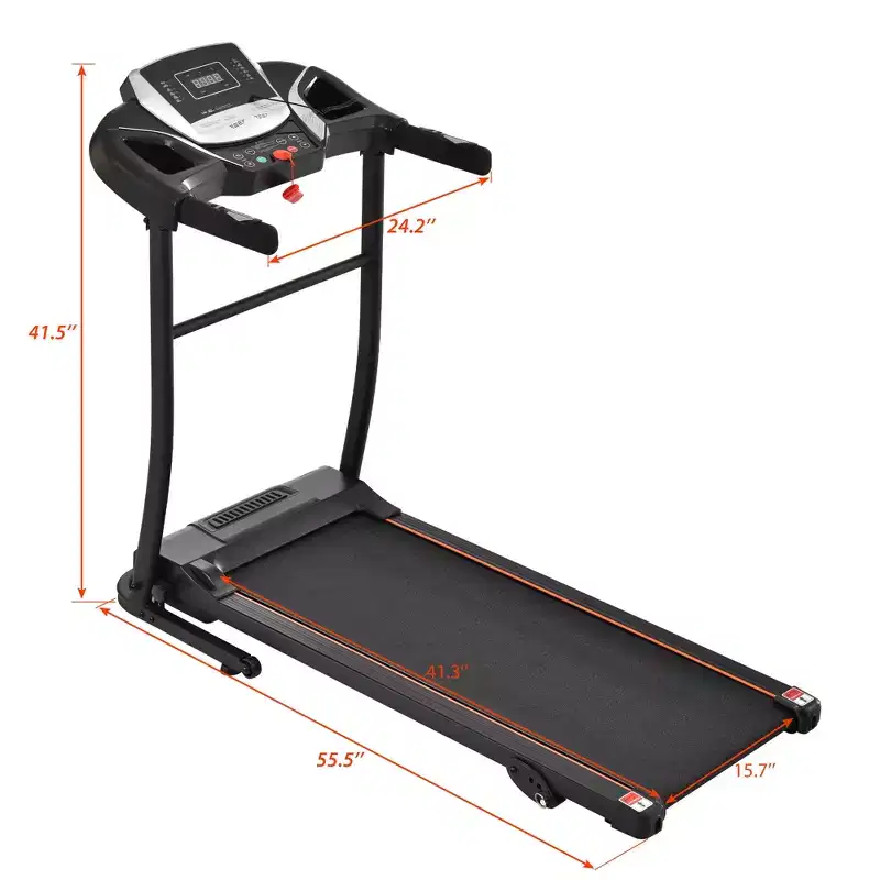 Folding Treadmill for Home with Incline & Heart Rate Sensor, 2.5HP Quiet Motor, USB Charging, Portable Running Walking Machine, 300lbs Capacity