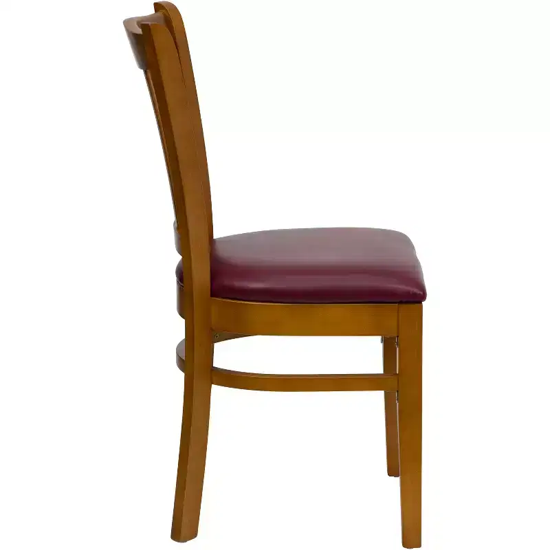 Vertical Slat Back Wooden Restaurant Chair