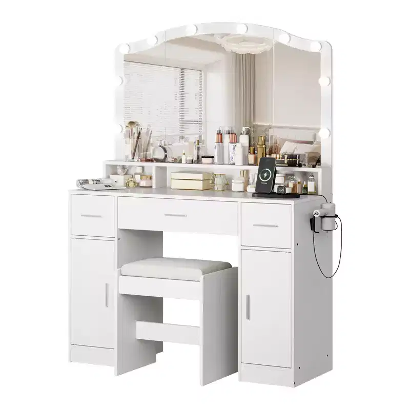 1 Vanity Table with Elegant Design, Spacious Storage, Durable Build, Easy Assembly, and Stylish Finish