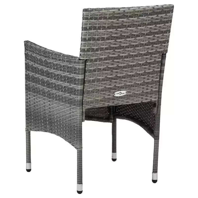 vidaXL Rattan Chair Set of 2 Poly Rattan and Steel