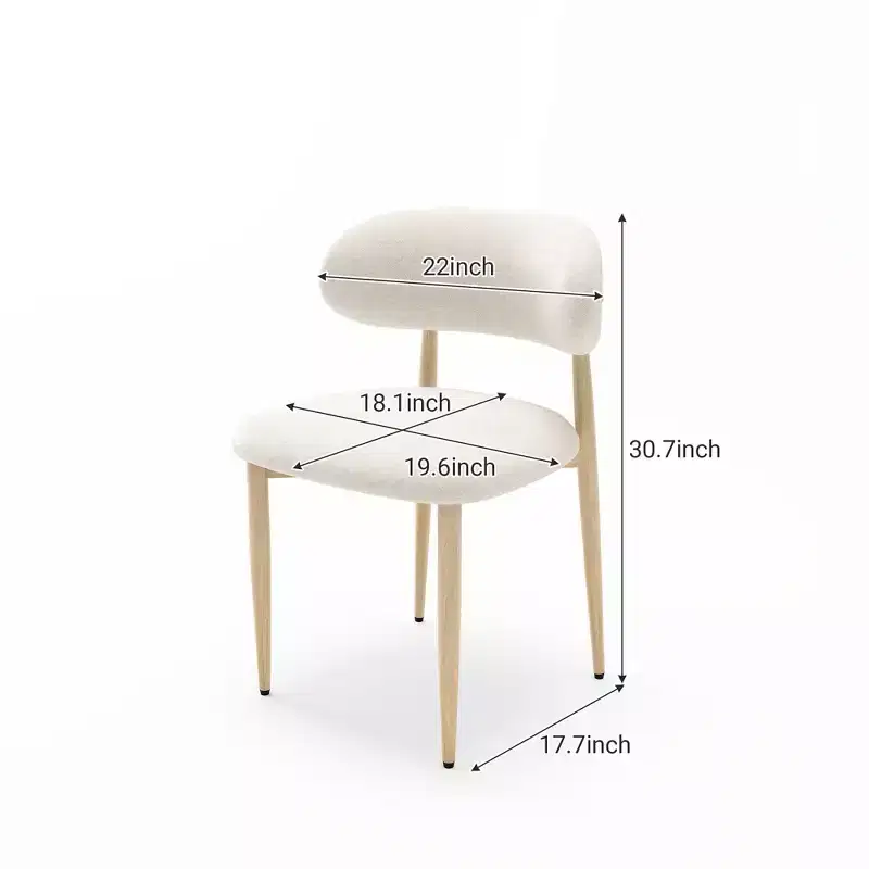 GDFStudio Adanna Modern Metal Upholstered Dining Chairs with Curved Backrest (Set of 4)