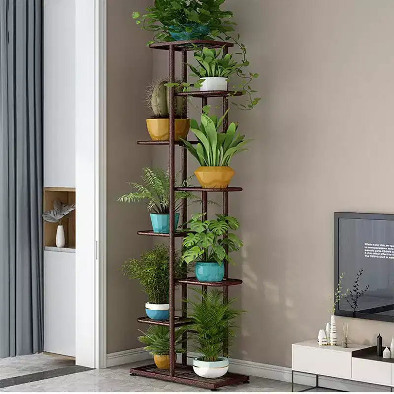 GustoWave Plant Stand Indoor, 8 Tier Tall Metal Plant Stand Shelf for Indoor Plants Multiple, 141CM Large Corner Shelves Display Shelving