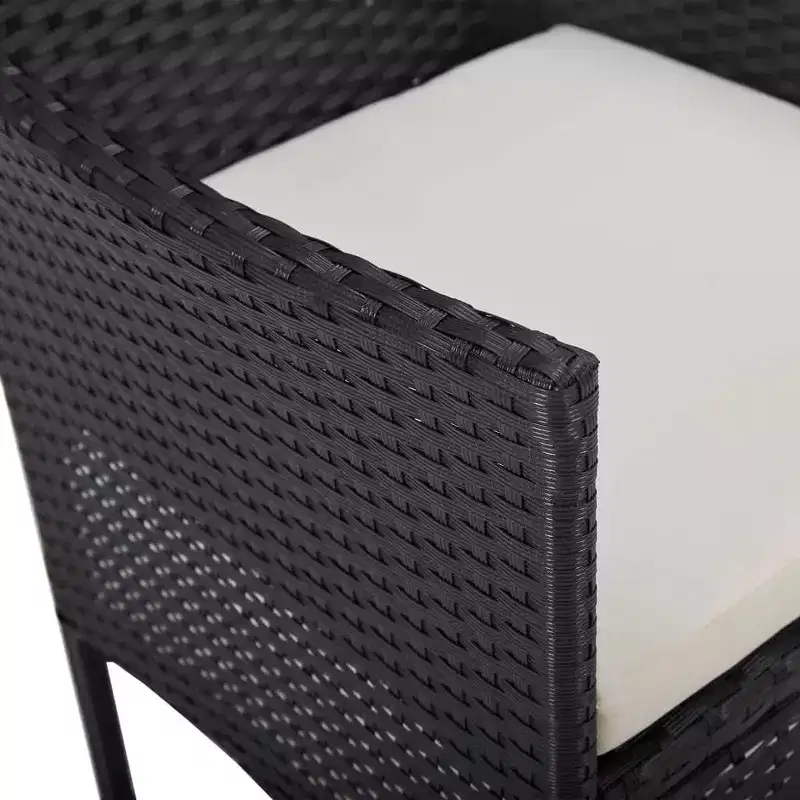 vidaXL Rattan Chair Set of 2 Poly Rattan and Steel