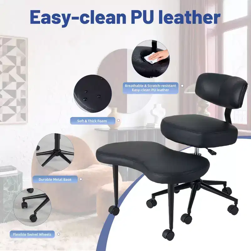 JIONJOY Ergonomic Cross-Legged Meditation & Office Chair - 360 Swivel, Adjustable Height, Multi-Position Seat