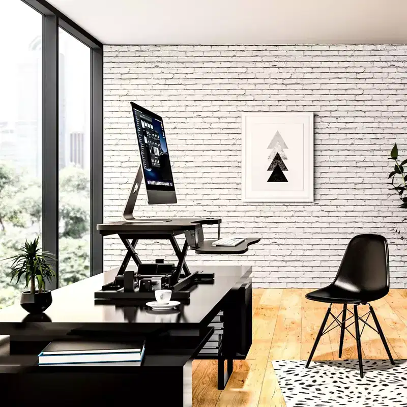 VersaDesk PowerPro Elite 40 Electric Height Adjustable Standing Desk Converter & USB Port Black