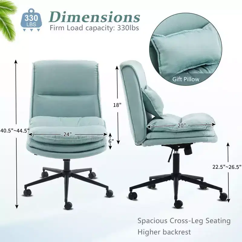 25.2 Inch Make Up Task Office Chair