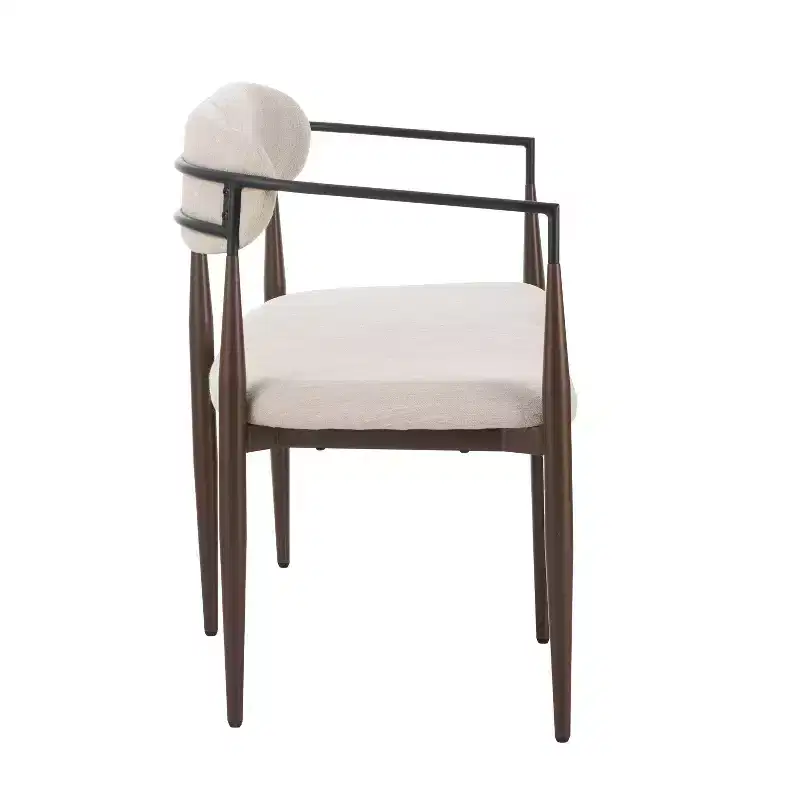 Christopher Knight Home Piper Modern Iron Frame Upholstered 55 Loveseat with Open Curved Back Coffee/Black