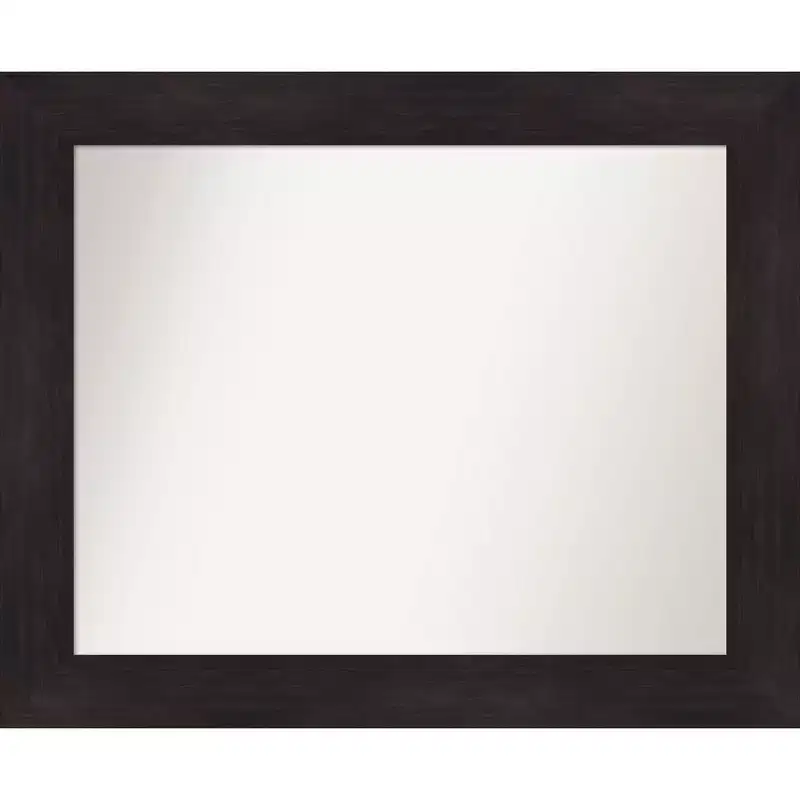 34 x 28 Non-Beveled Furniture Espresso Wall Mirror - Amanti Art: Polystyrene Frame, Includes Mount Hardware