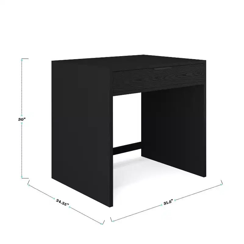 Modular Home Office Desk with Single Drawer & Dual 3-Drawer File Cabinets, Wood Composite