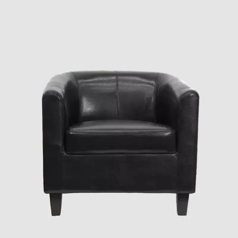Leather Lounge Chair with Sloping Arms