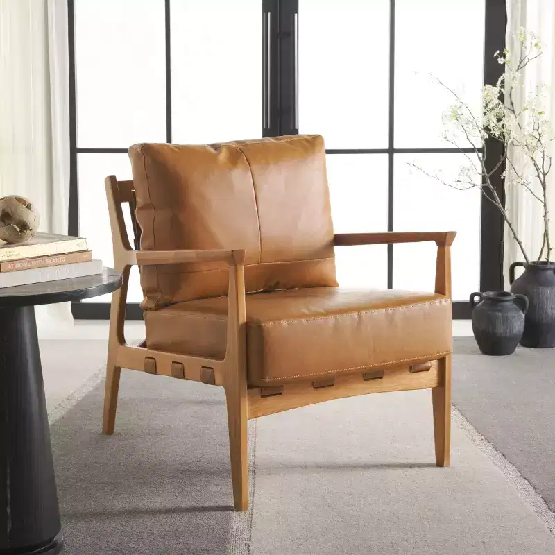 Danisia Accent Chair - ACH4518A - Caramel/Natural - Safavieh