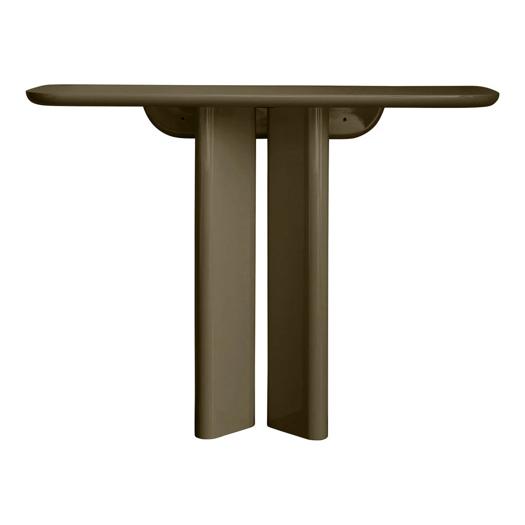 Modern Lacquered Wood Console Table with Symmetrical Design for Hallway or Bedroom