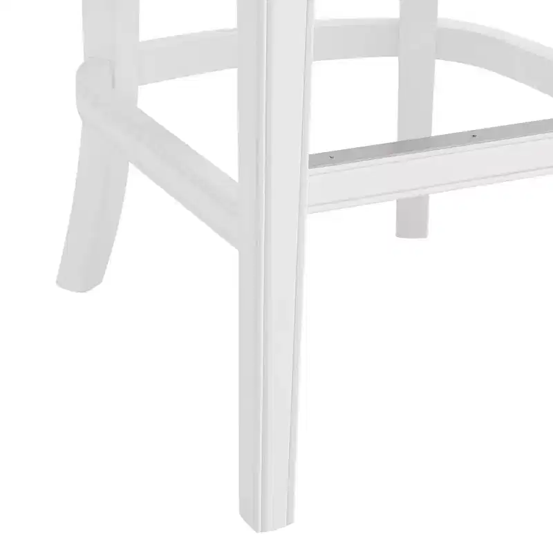 Miranda Swivel Bar Height Stool White: Upholstered Back, Nailhead Trim